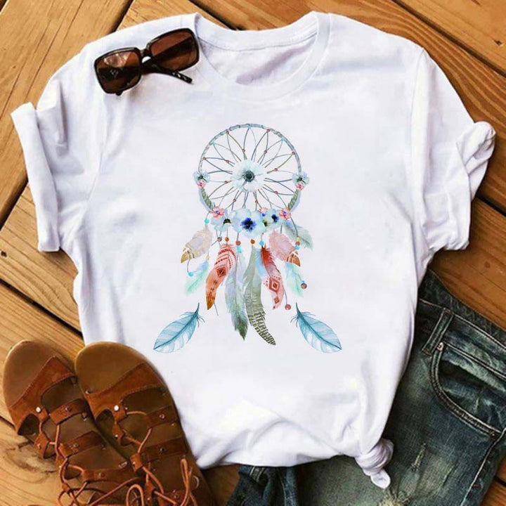 T-shirt imprimé arbre de vie attrape-rêves en modal Olivenorma