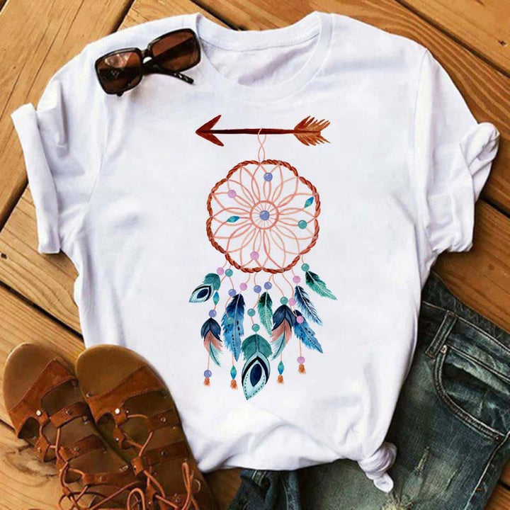 T-shirt imprimé arbre de vie attrape-rêves en modal Olivenorma