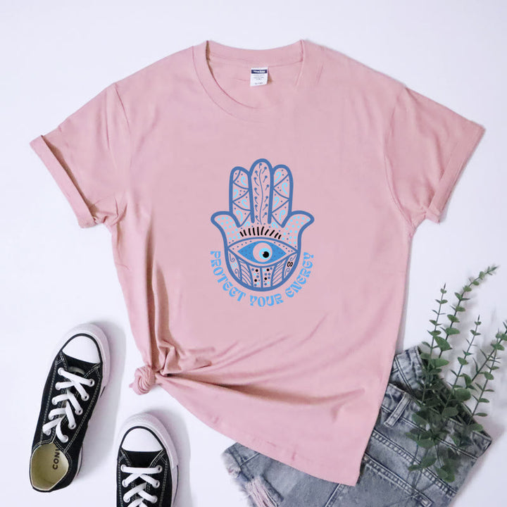 T-shirt imprimé Olivenorma Protection Evil Eye Hamsa