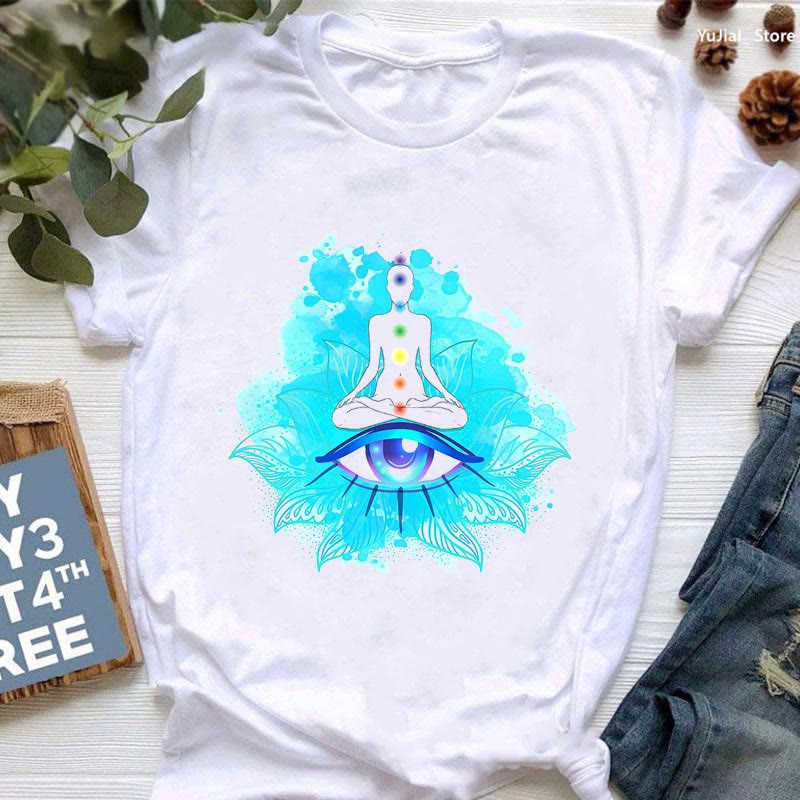 T-shirt imprimé OM avec Bouddha et méditation contre le mauvais œil Olivenorma - Mauvais œil et Bouddha - 2XL - image 0