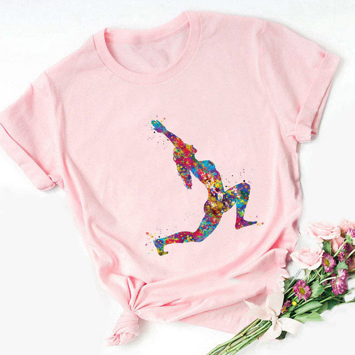T-shirt imprimé bouddha coloré méditation yoga Olivenorma - Posture de yoga n°4 - Rose - 2XL - image 15