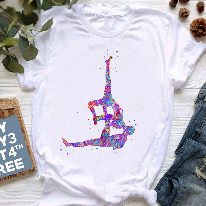 T-shirt imprimé coloré pour le yoga et la méditation Olivenorma