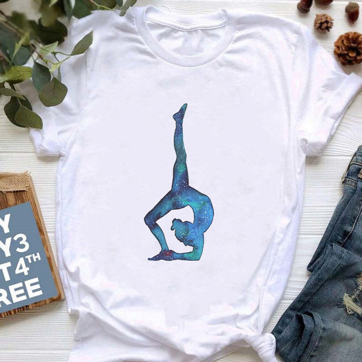 T-shirt imprimé coloré pour le yoga et la méditation Olivenorma