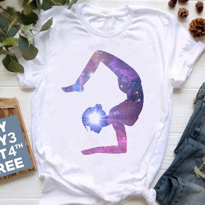 T-shirt imprimé coloré pour le yoga et la méditation Olivenorma