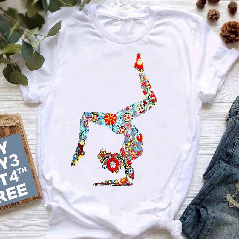 T-shirt imprimé coloré pour le yoga et la méditation Olivenorma