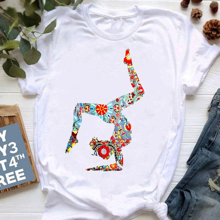 T-shirt imprimé coloré pour le yoga et la méditation Olivenorma