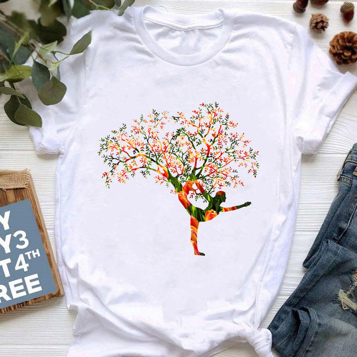 T-shirt imprimé coloré pour le yoga et la méditation Olivenorma