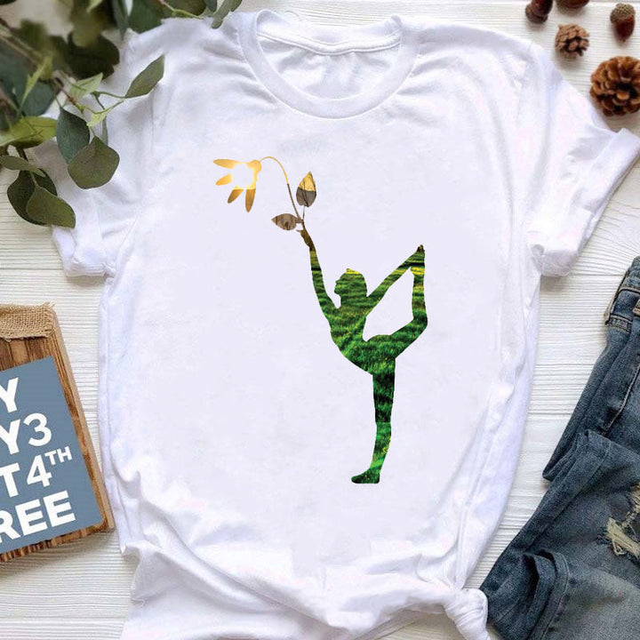 T-shirt imprimé coloré pour le yoga et la méditation Olivenorma