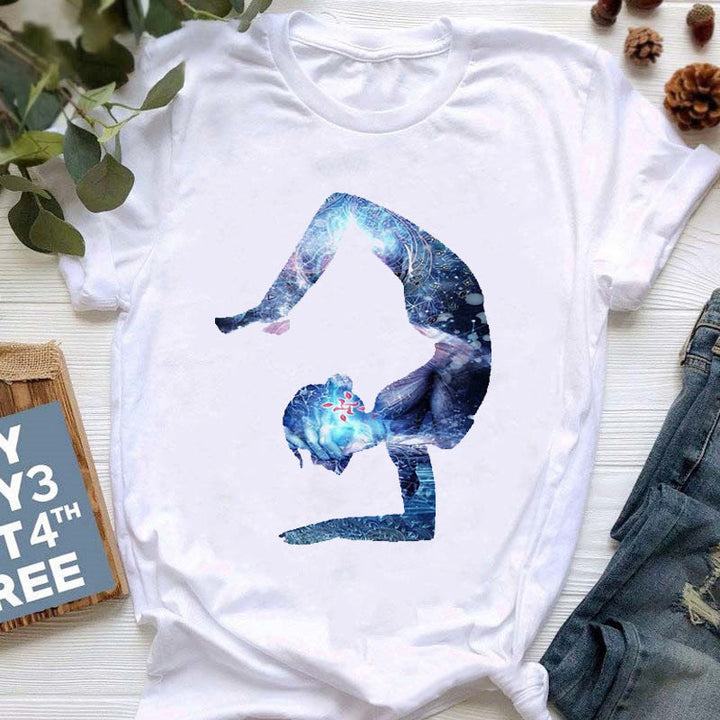 T-shirt imprimé coloré pour le yoga et la méditation Olivenorma