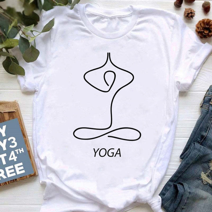 T-shirt imprimé coloré pour le yoga et la méditation Olivenorma
