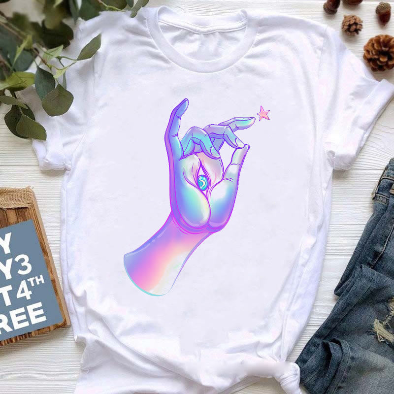 T-shirt imprimé coloré Olivenorma Bouddha Yoga Méditation - Doigt d'orchidée - 2XL - image 13