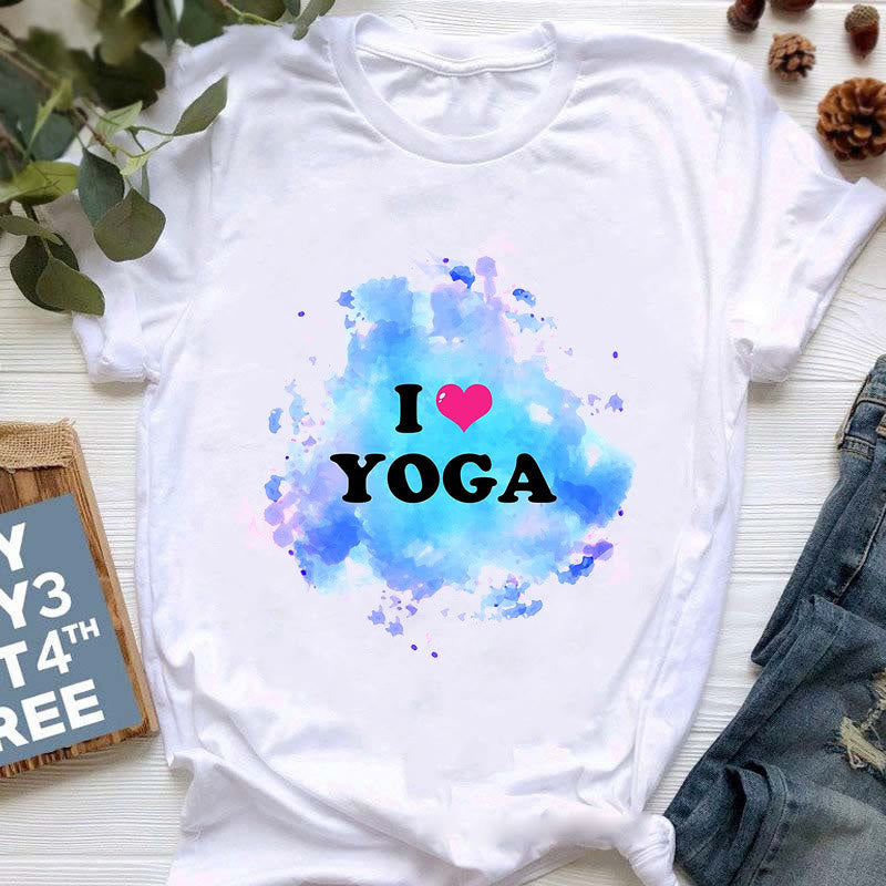 T-shirt imprimé coloré Olivenorma Bouddha Yoga Méditation - J'aime le YOGA - 2XL - image 16