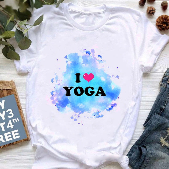 T-shirt imprimé coloré Olivenorma Bouddha Yoga Méditation - J'aime le YOGA - 2XL - image 16