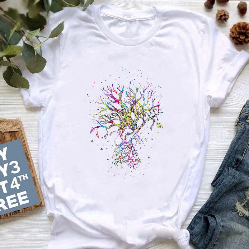 T-shirt imprimé coloré Olivenorma Bouddha Yoga Méditation - Arbre de vie #1 - 2XL - image 9