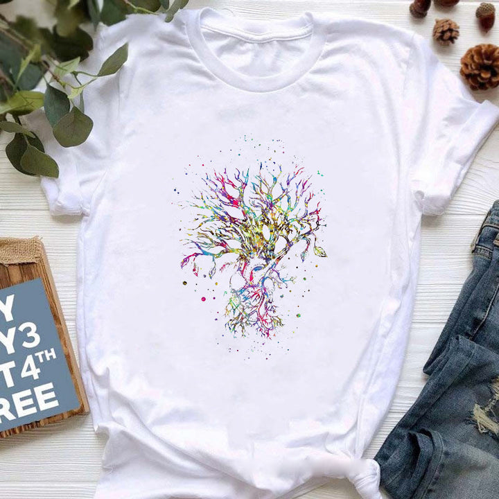 T-shirt imprimé coloré Olivenorma Bouddha Yoga Méditation - Arbre de vie #1 - 2XL - image 9