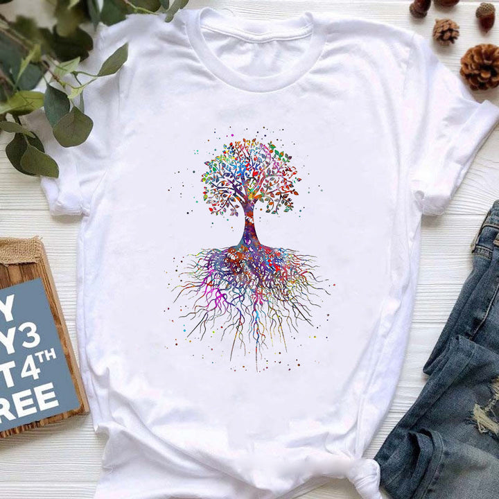 T-shirt imprimé coloré Olivenorma Bouddha Yoga Méditation - Arbre de vie #3 - 2XL - image 11