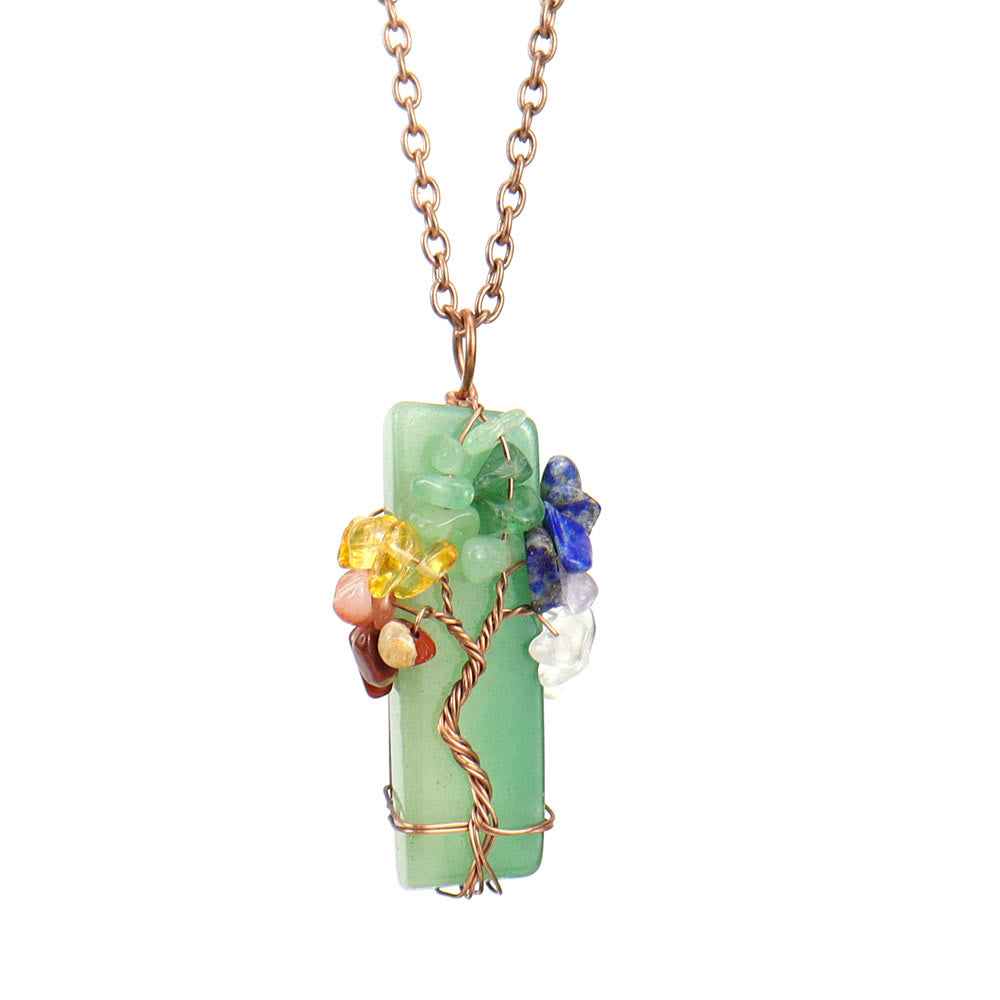 Collier pendentif rectangulaire en pierre naturelle avec Olivenorma