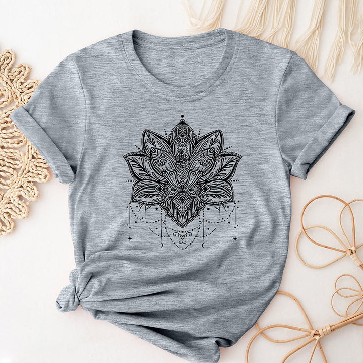 T-shirt respirant à manches courtes pour femme Olivenorma Lotus Fashion - Gris - 2XL - image 4