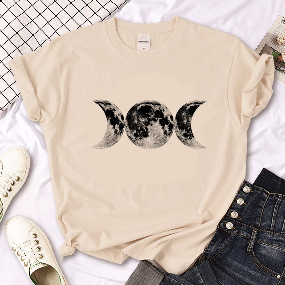 T-shirt kaki imprimé gothique Olivenorma Witch Triple Moon - Double Lune Noire - 2XL - image 5