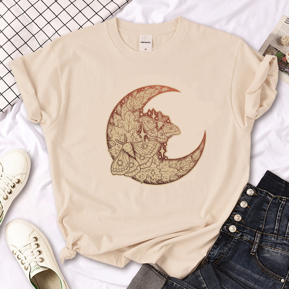 T-shirt kaki imprimé gothique Olivenorma Witch Triple Moon - Lune et Papillon de nuit - 2XL - image 6