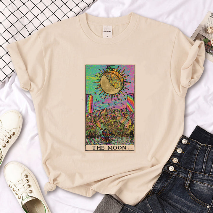 T-shirt kaki imprimé gothique Olivenorma Witch Triple Moon