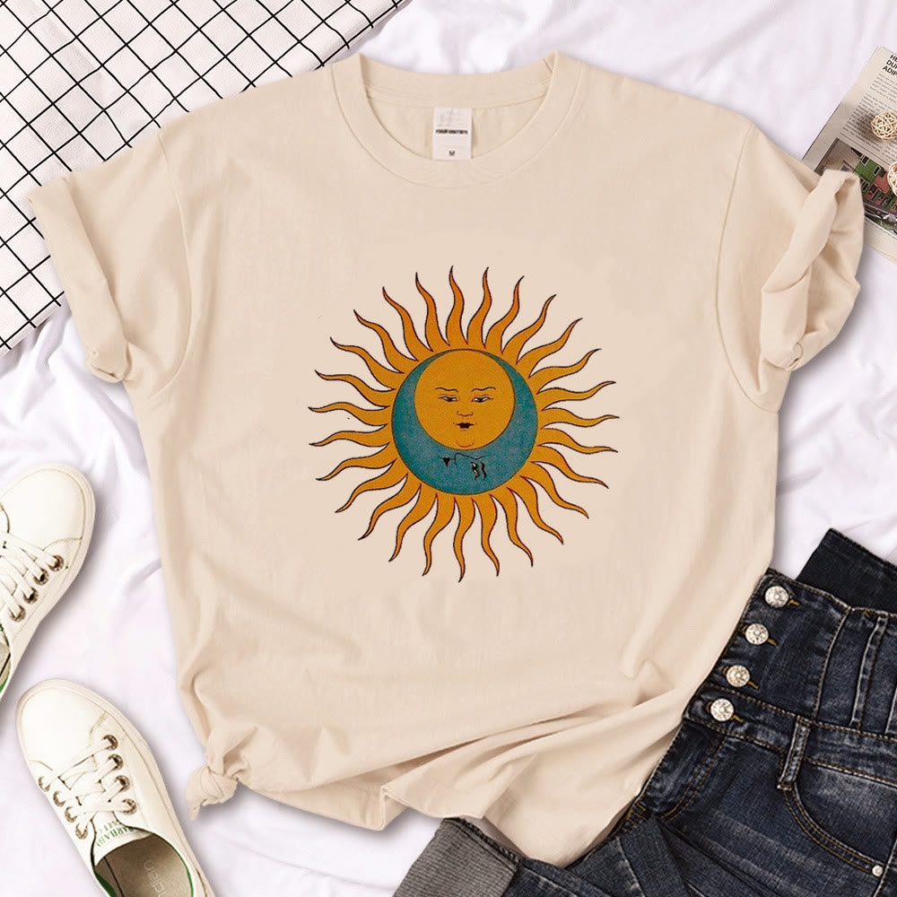 T-shirt kaki imprimé gothique Olivenorma Witch Triple Moon