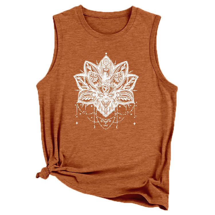 T-shirt sans manches imprimé Lotus Olivenorma