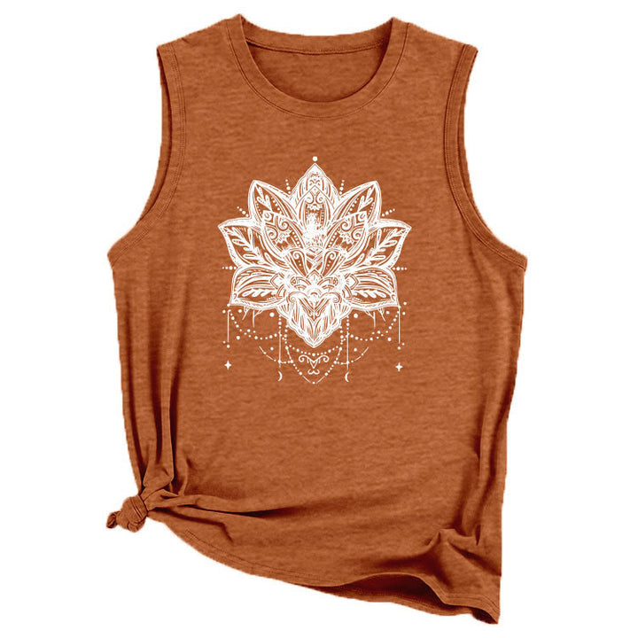T-shirt sans manches imprimé Lotus Olivenorma