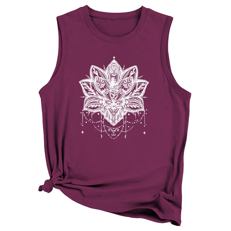 T-shirt sans manches imprimé Lotus Olivenorma