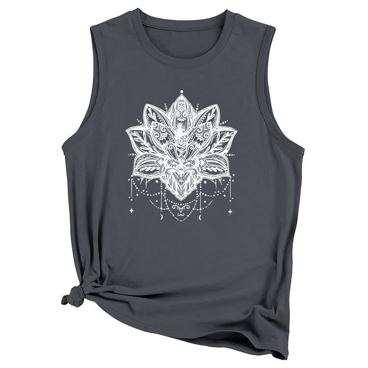 T-shirt sans manches imprimé Lotus Olivenorma