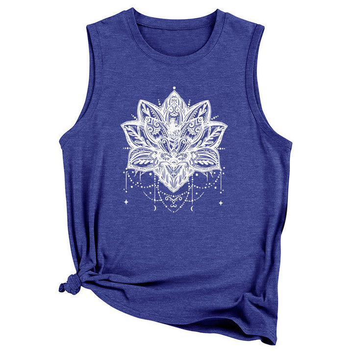 T-shirt sans manches imprimé Lotus Olivenorma