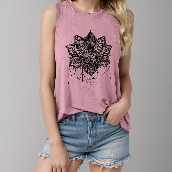 T-shirt sans manches imprimé Lotus Olivenorma - Rose - XL - image 0