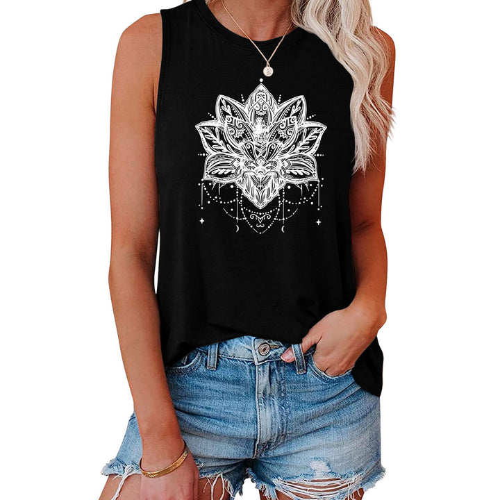 T-shirt sans manches imprimé Lotus Olivenorma