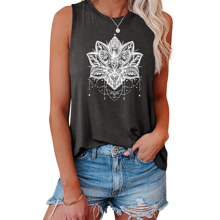 T-shirt sans manches imprimé Lotus Olivenorma