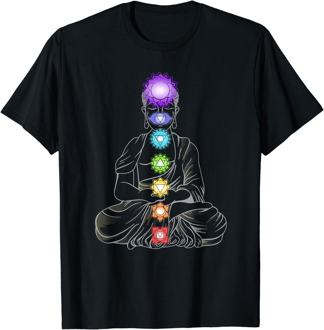 T-shirt Olivenorma Yoga Méditation Corps Spirituel Énergie Chakra - Noir - 2XL - image 0