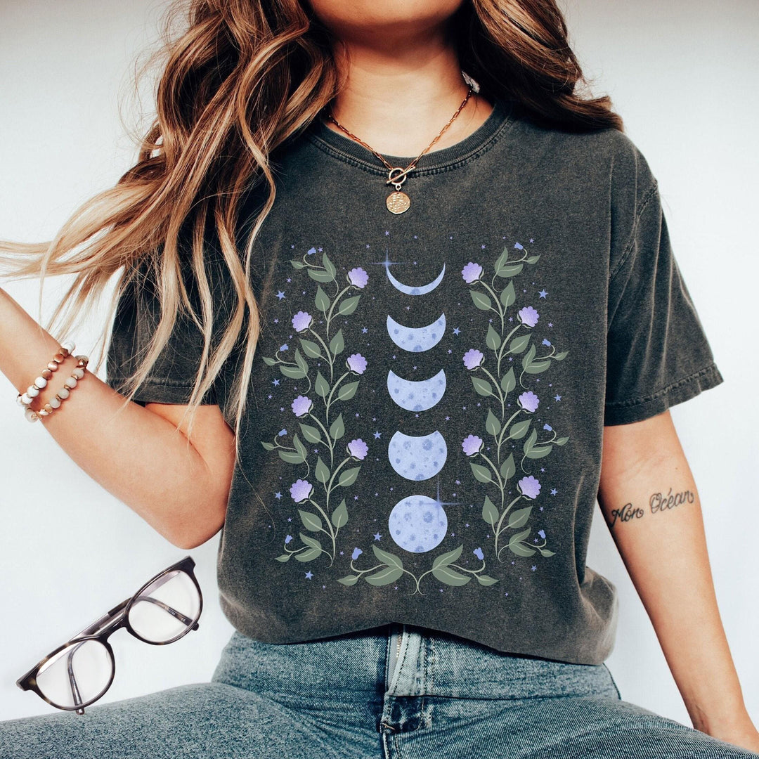 T-shirt Olivenorma avec phases de lune célestes