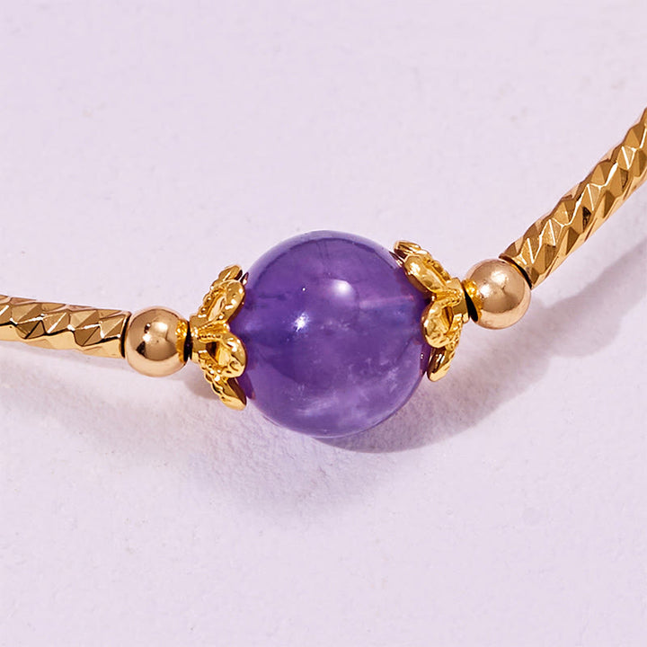 Bracelet pendentif étoile à huit branches en perles d'améthyste Olivenorma