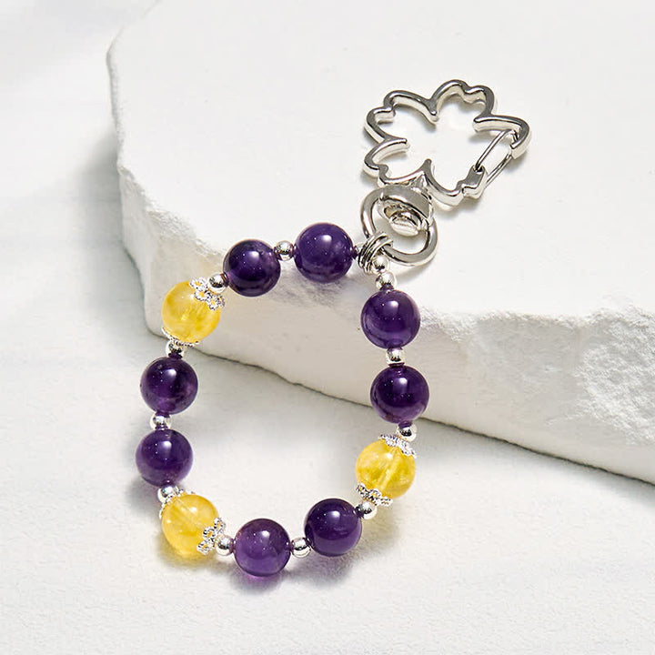 Porte-clés Olivenorma en améthyste et citrine, dragonne en cristal pour téléphone - Améthyste et Citrine - image 0