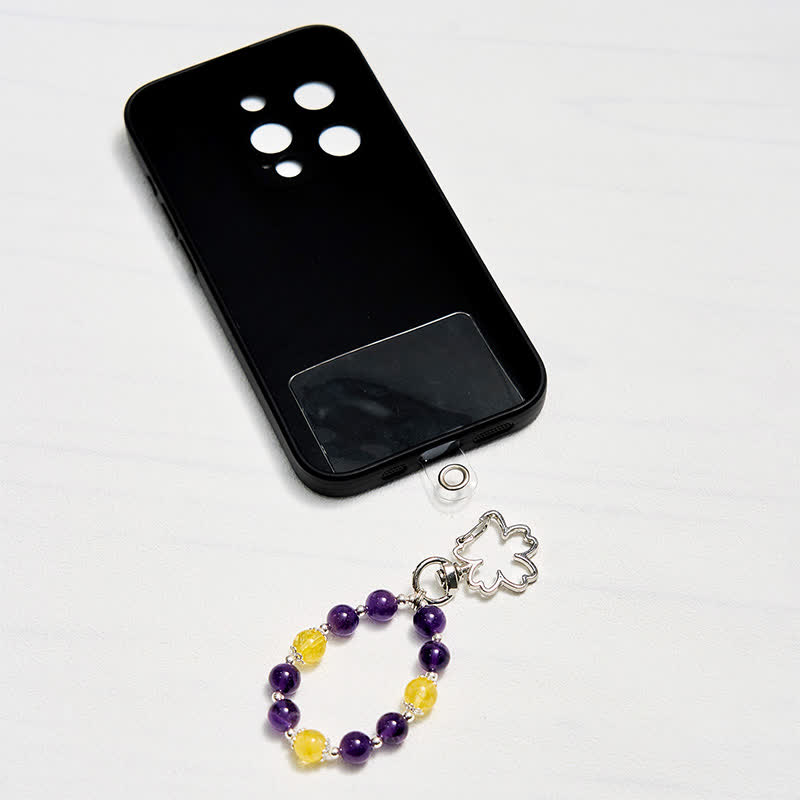Porte-clés Olivenorma en améthyste et citrine, dragonne en cristal pour téléphone - image 2