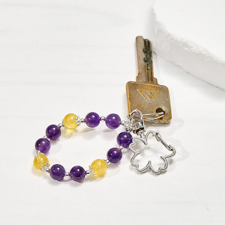 Porte-clés Olivenorma en améthyste et citrine, dragonne en cristal pour téléphone - image 3