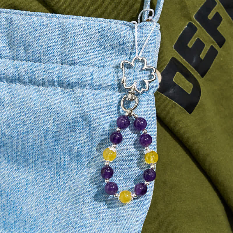 Porte-clés Olivenorma en améthyste et citrine, dragonne en cristal pour téléphone - image 5