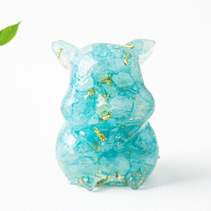 Décoration en pierre précieuse pour hamster mignon en cristal époxy Olivenorma