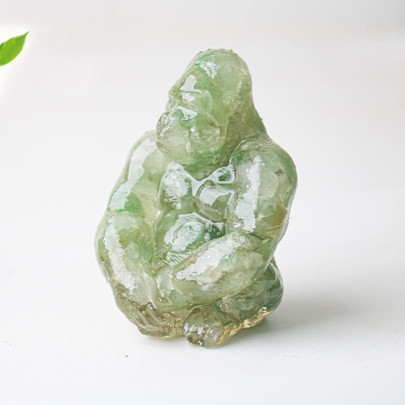 Décoration en pierre précieuse Gorilla en cristal époxy Olivenorma