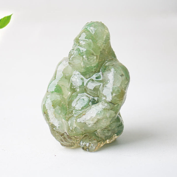Décoration en pierre précieuse Gorilla en cristal époxy Olivenorma