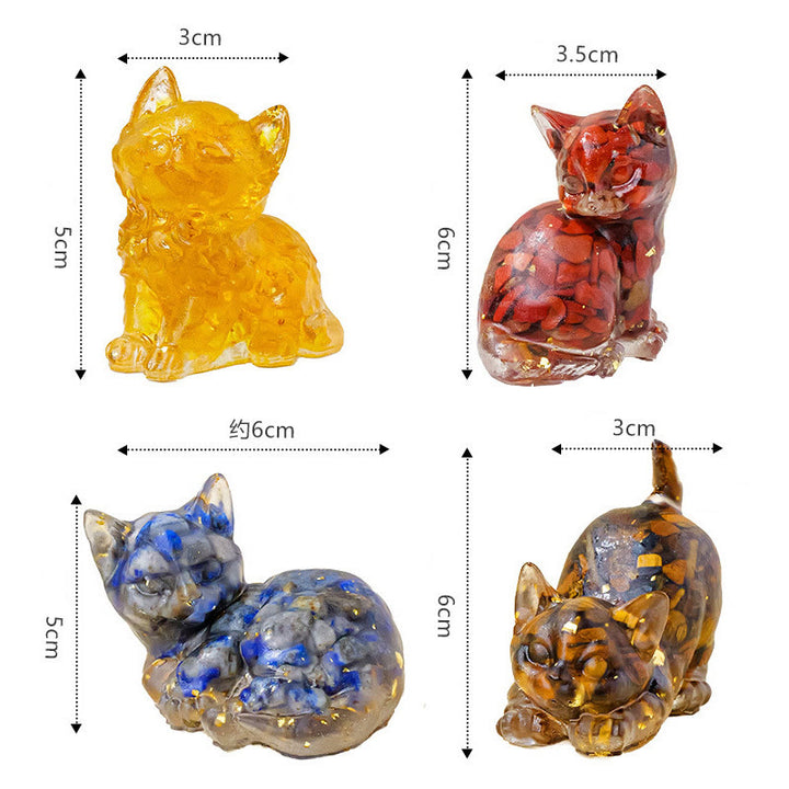 Décoration en cristal époxy Olivenorma en forme de chaton mignon