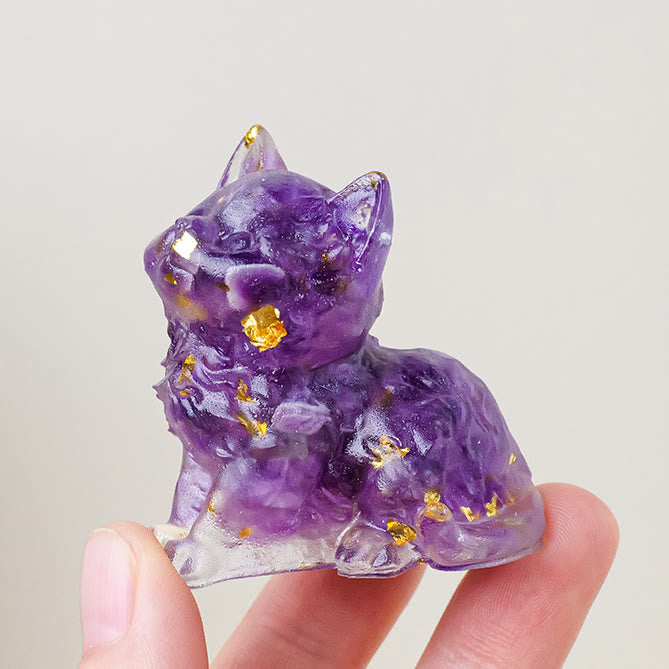 Décoration en cristal époxy Olivenorma en forme de chaton mignon