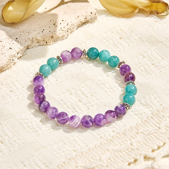 Bracelet d'harmonie Olivenorma « Seraphic » en améthyste et aigue-marine - image 6
