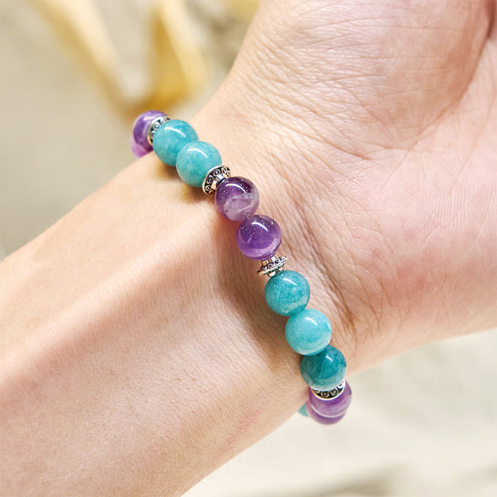 Bracelet d'harmonie Olivenorma « Seraphic » en améthyste et aigue-marine - image 2