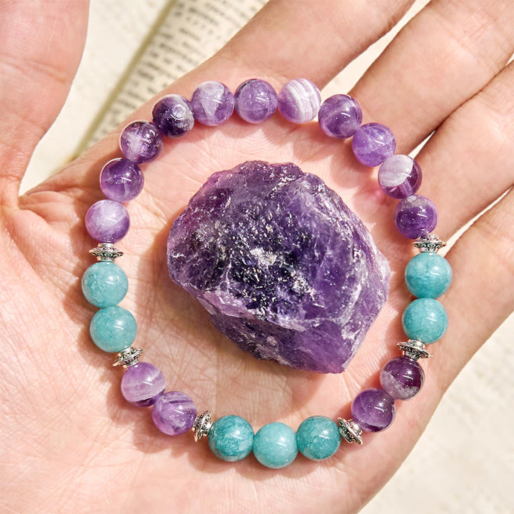 Bracelet d'harmonie Olivenorma « Seraphic » en améthyste et aigue-marine - image 4