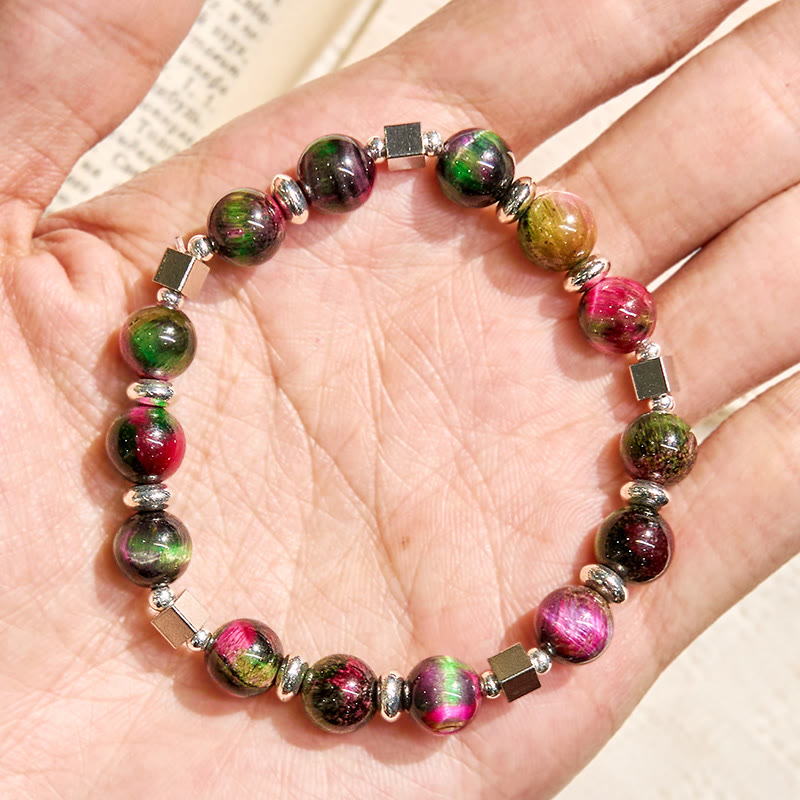Bracelet Olivenorma « Celestial Pulse » Galaxy œil de tigre, huile essentielle anti-anxiété - image 7